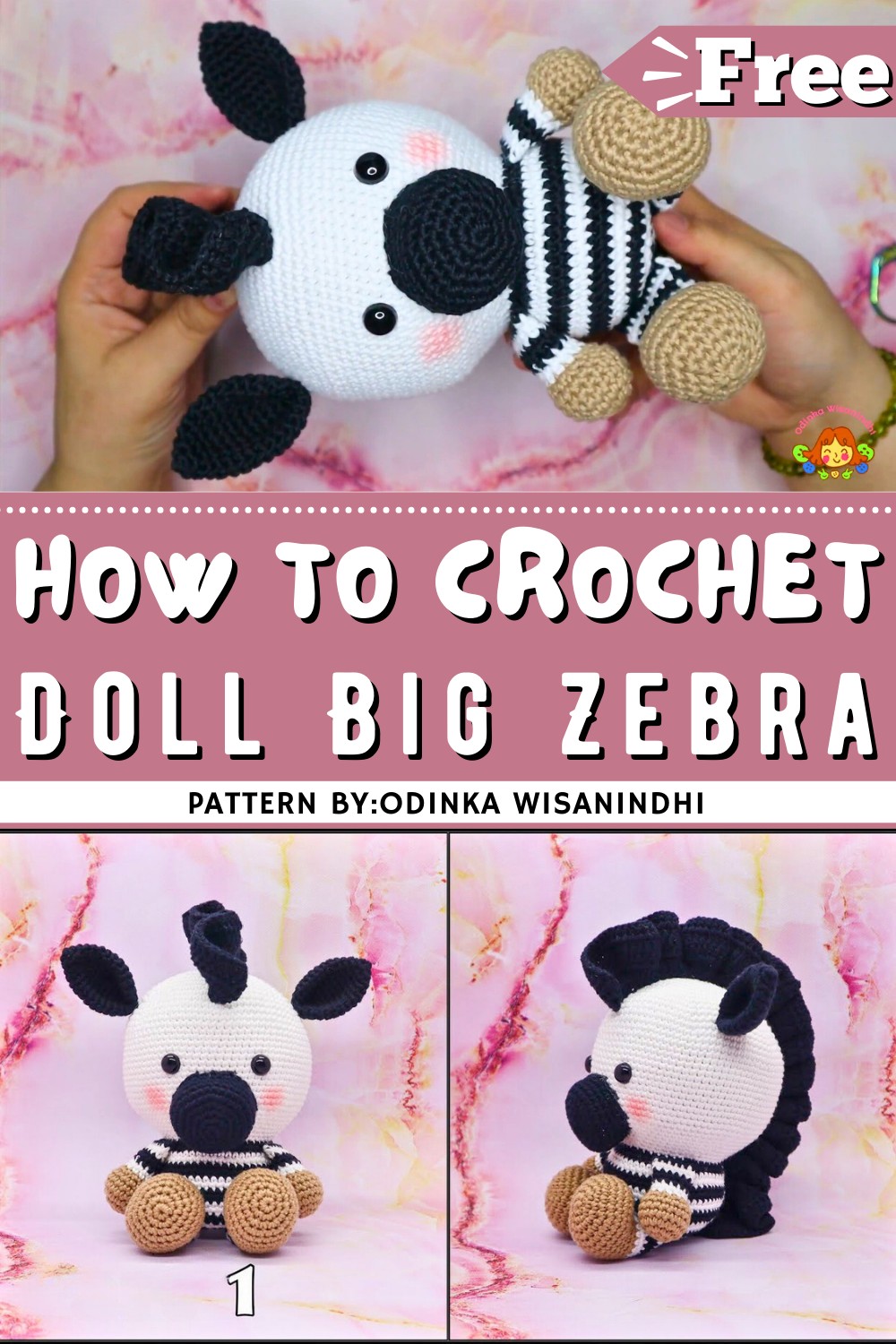 Making Amigurumi Crochet Doll Big Zebra