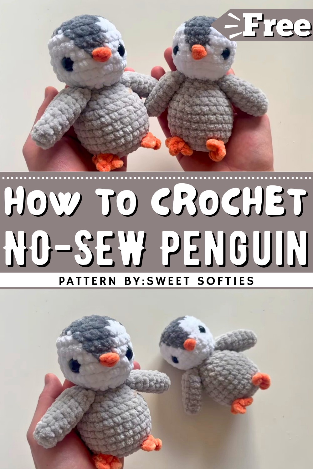 NO-SEW Penguin Crochet Tutorial