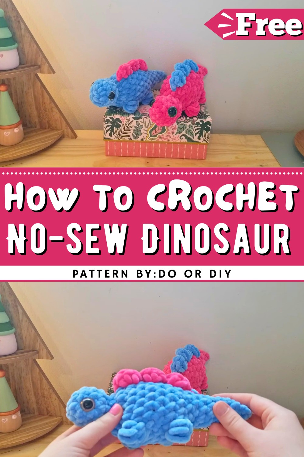 No-sew Dinosaur Crochet Tutorial