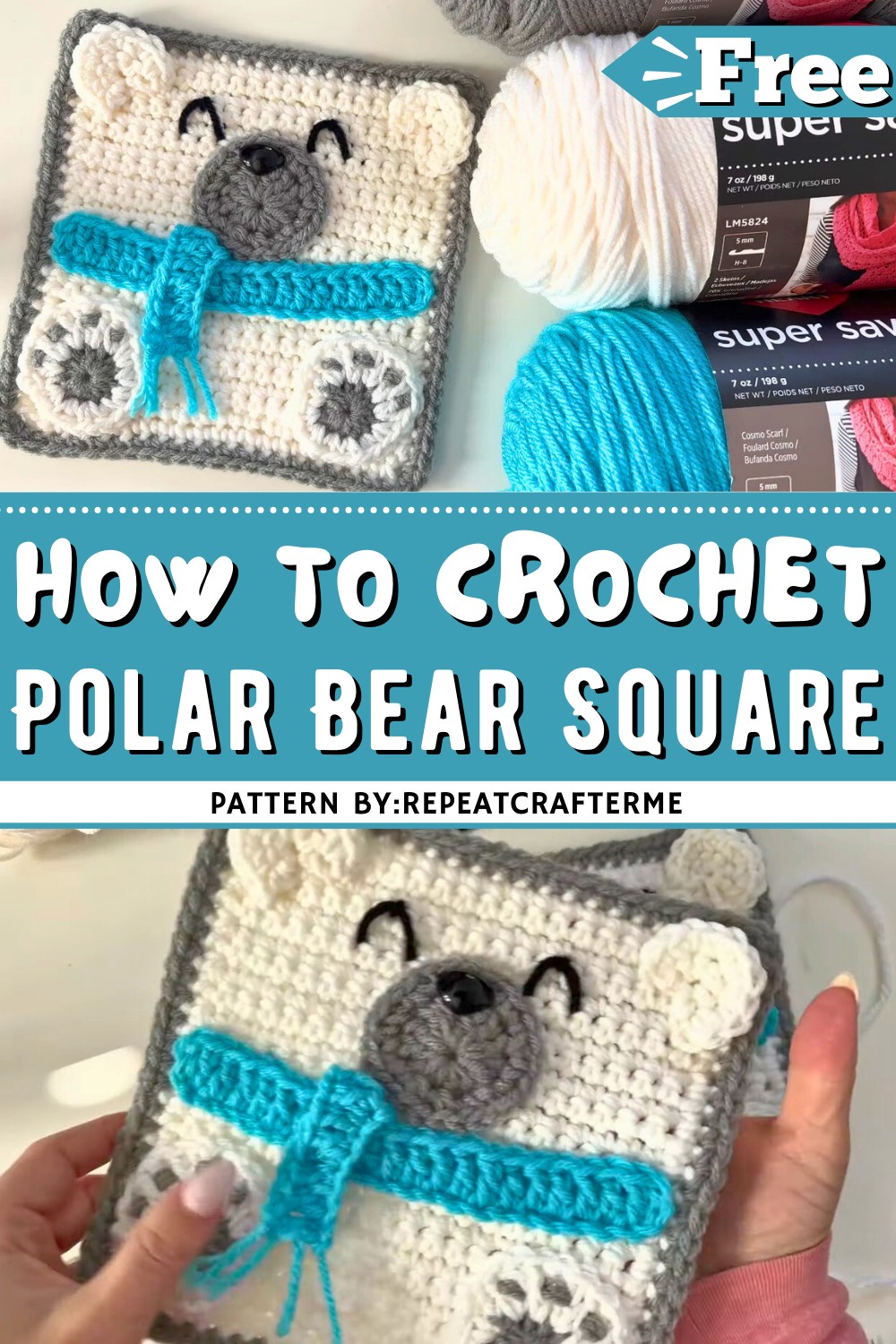 Polar Bear Crochet Square