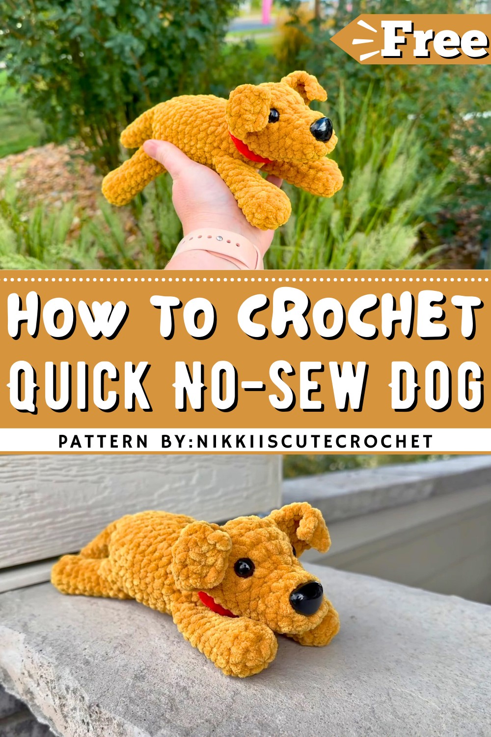 Quick No-sew Dog Crochet Pattern