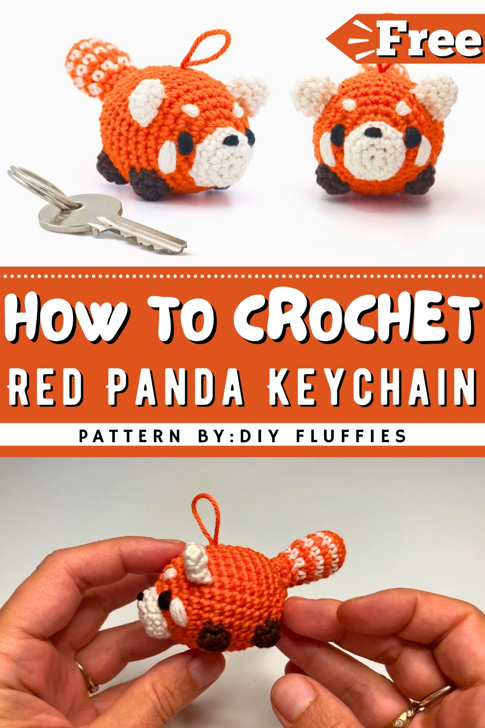 Red Panda Amigurumi Keychain