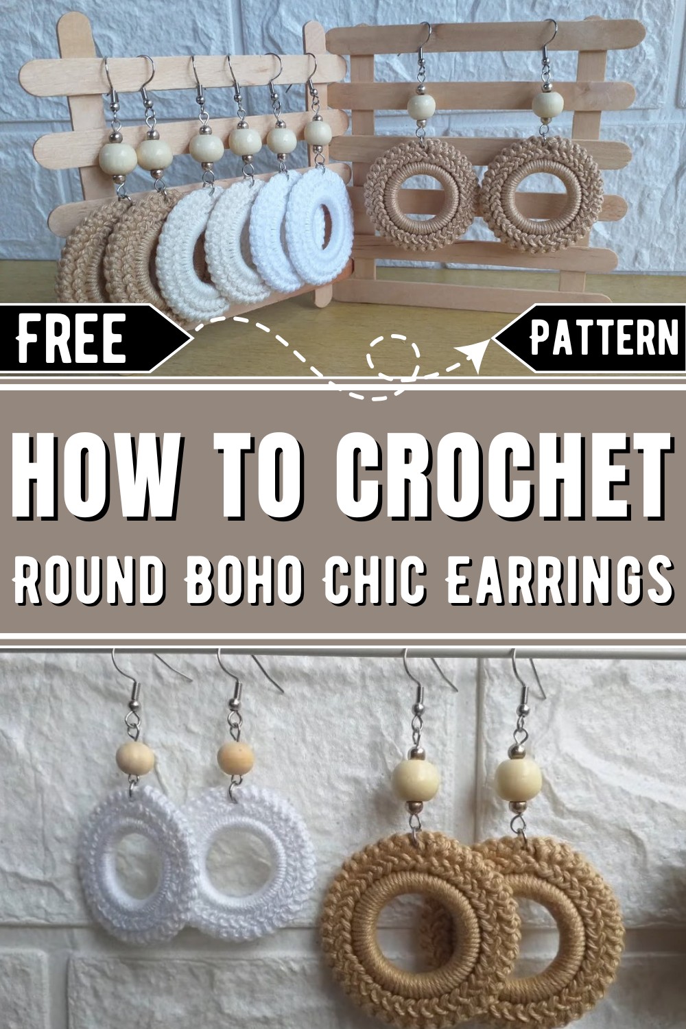Round Boho Chic Crochet Earrings