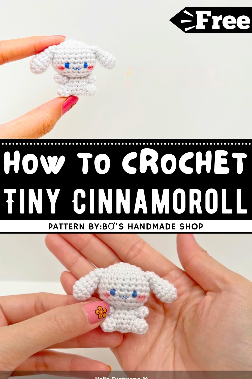 Tiny Cinnamoroll Amigurumi Crochet Tutorial