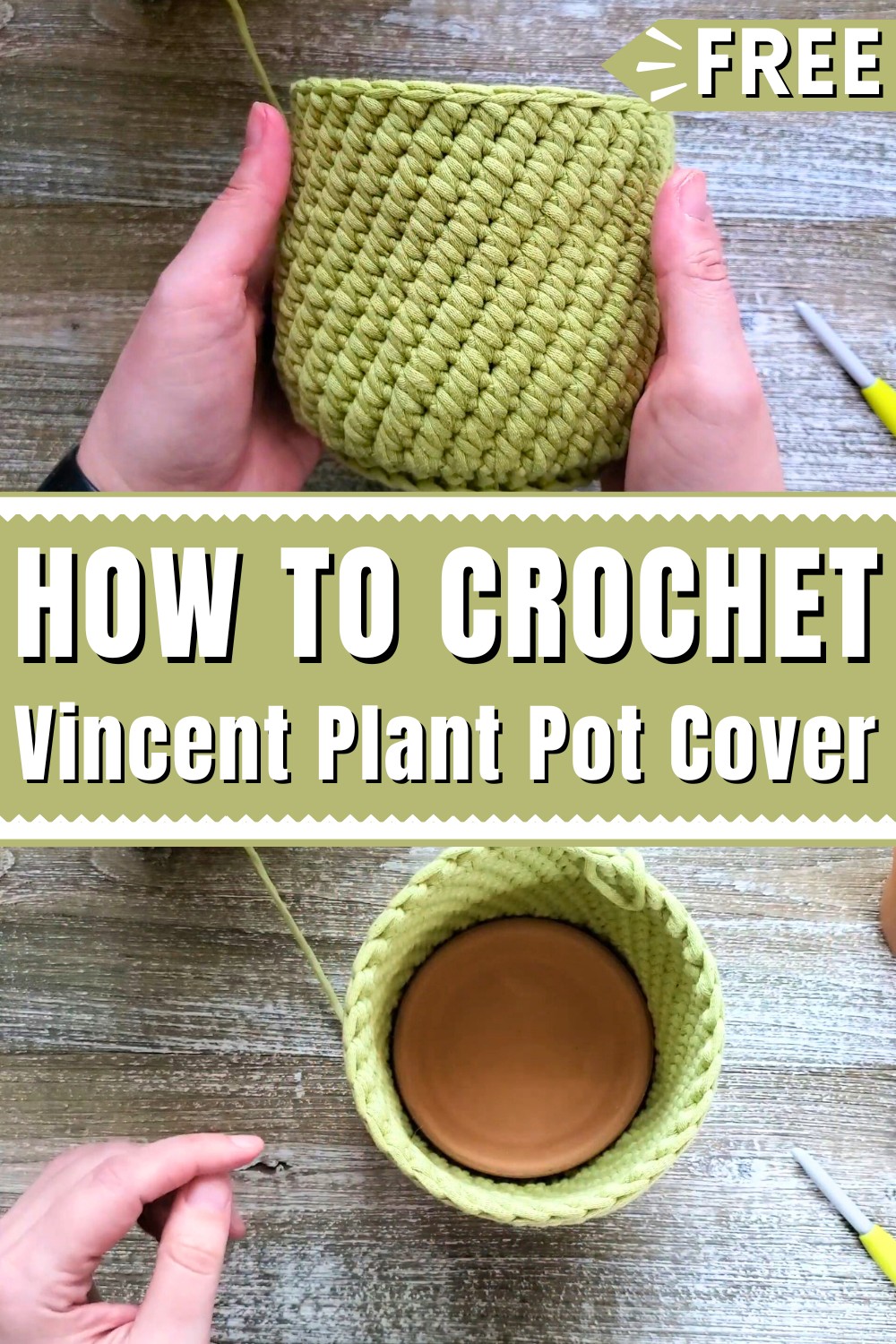 Vincent Crochet Plant Pot Cover