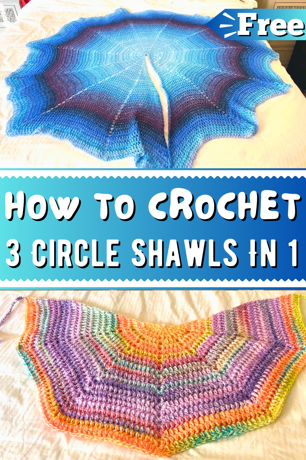 3 Circle Shawls In 1 Pattern