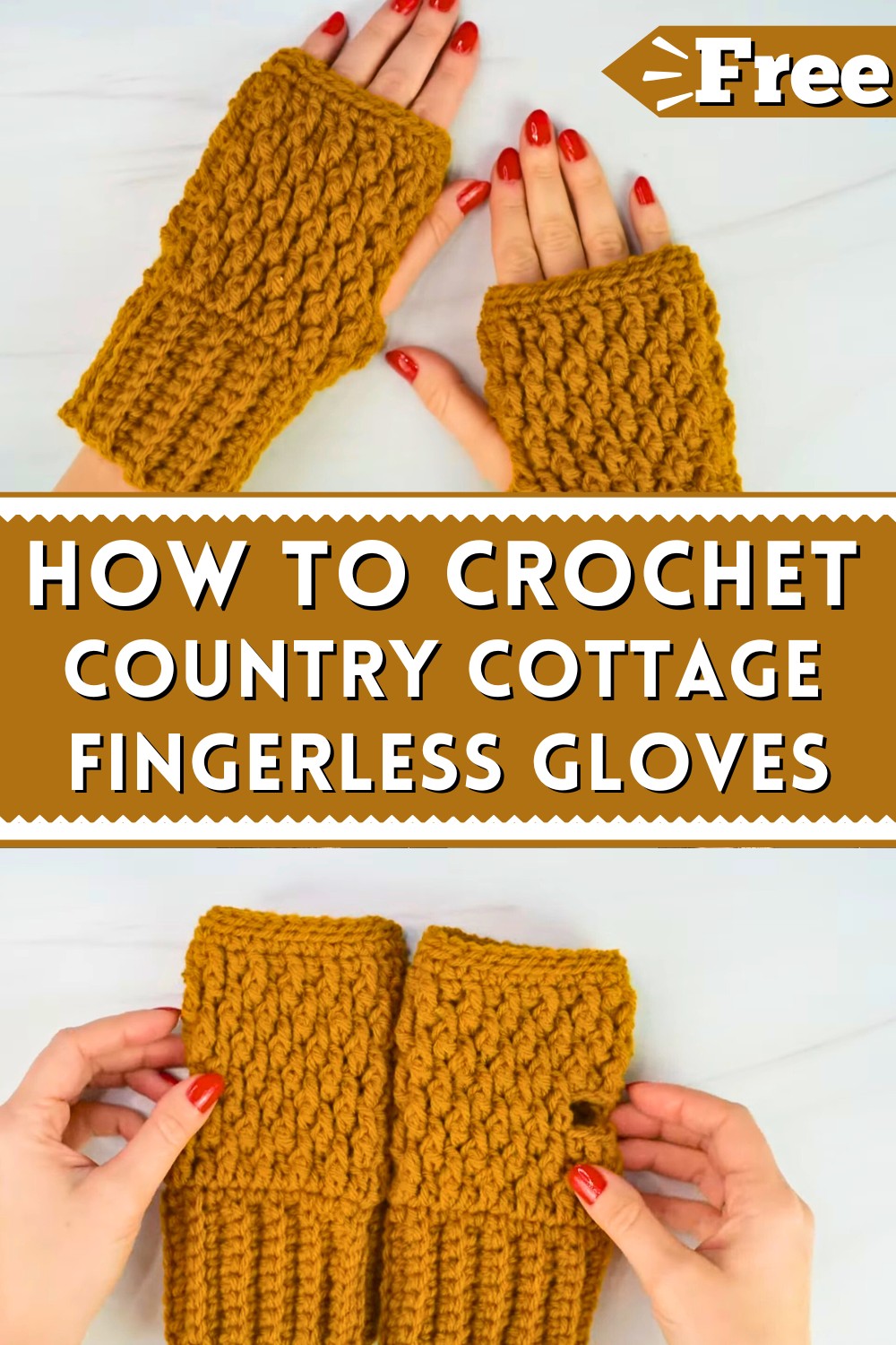 Country Cottage Fingerless Gloves Crochet