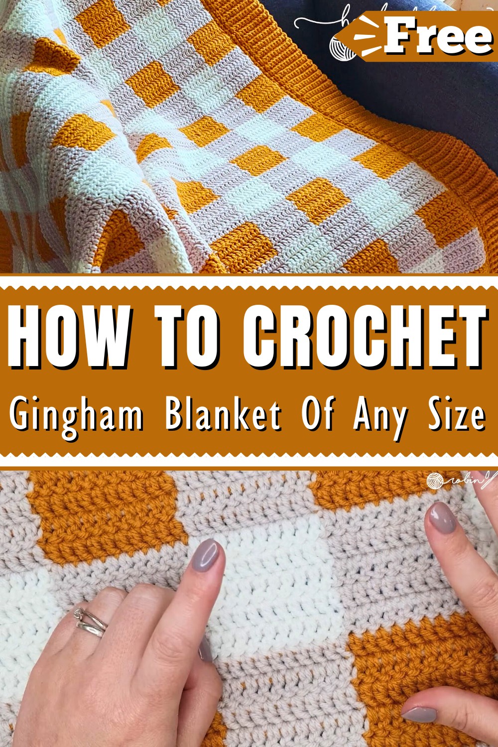 Crochet A Gingham Blanket Of Any Size With Any Yarn