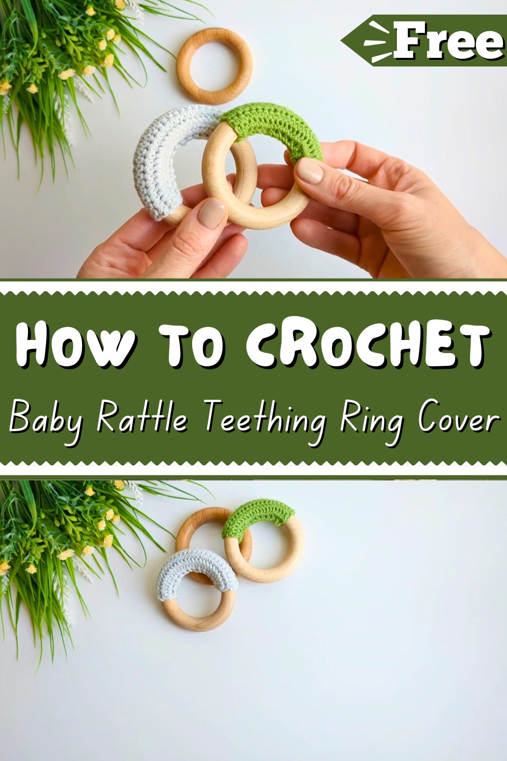 Crochet Baby Rattle Teething Ring Cover