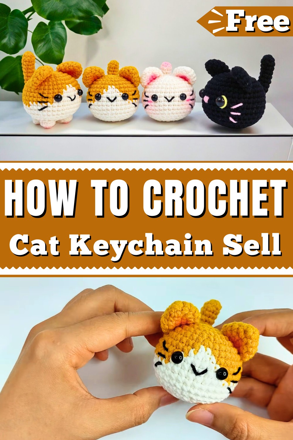 Crochet Cat Keychain Sell