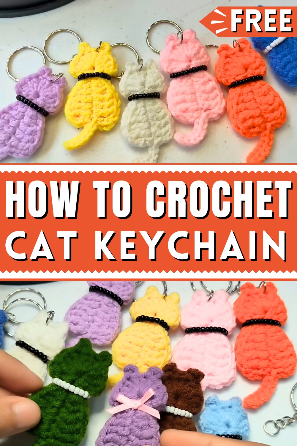 Crochet Cat Keychain