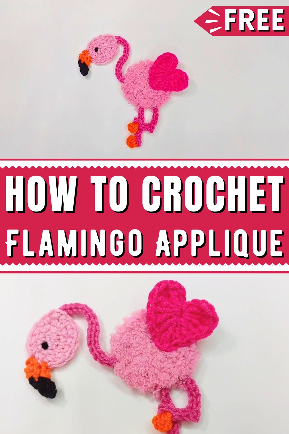 Crochet Flamingo Applique