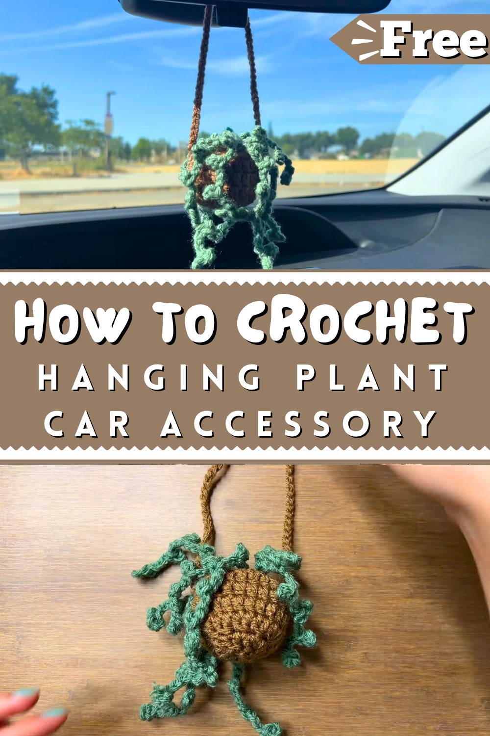 Crochet Hanging Plant Car Accessory