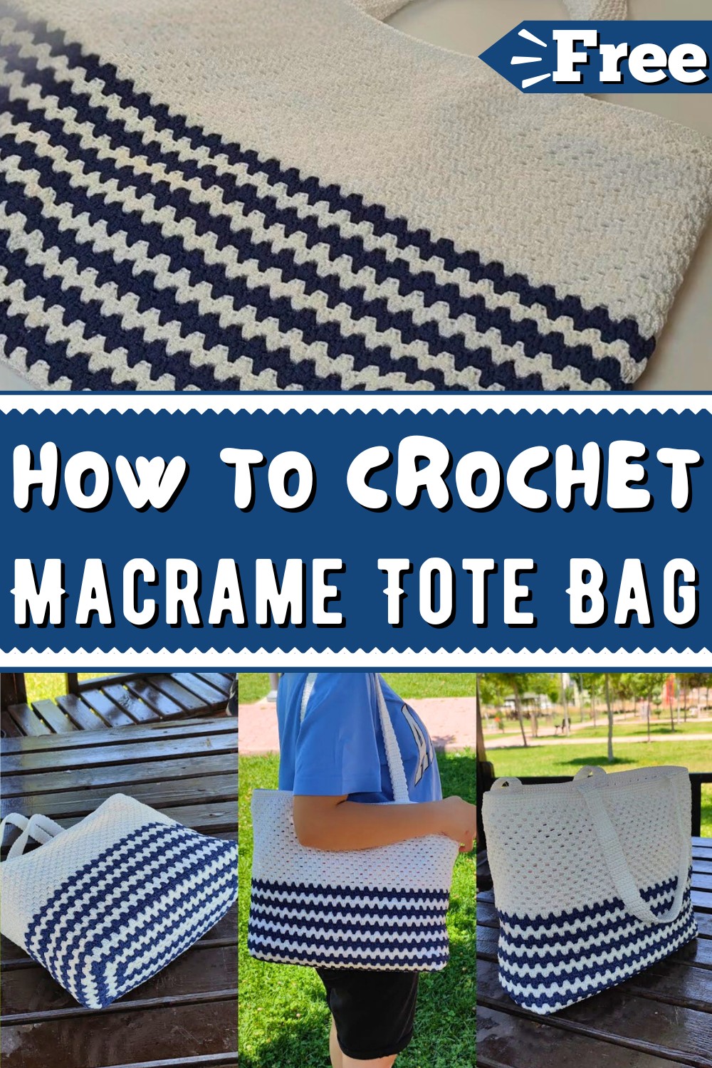 Crochet Macrame Tote Bag Free Pattern