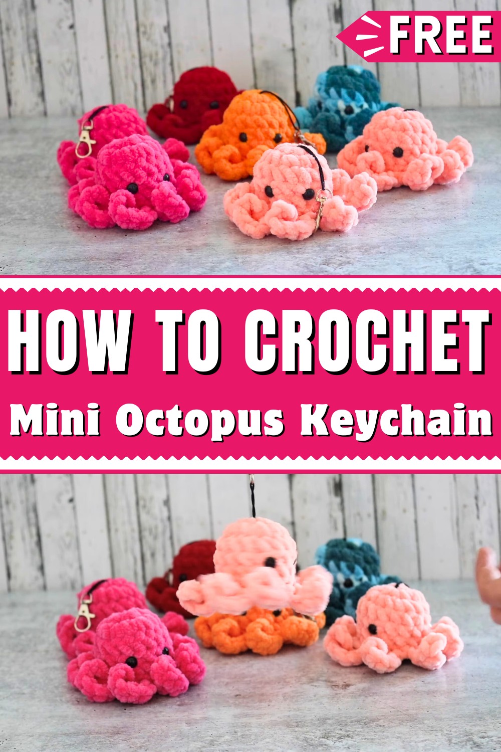 Crochet Mini Octopus Keychain