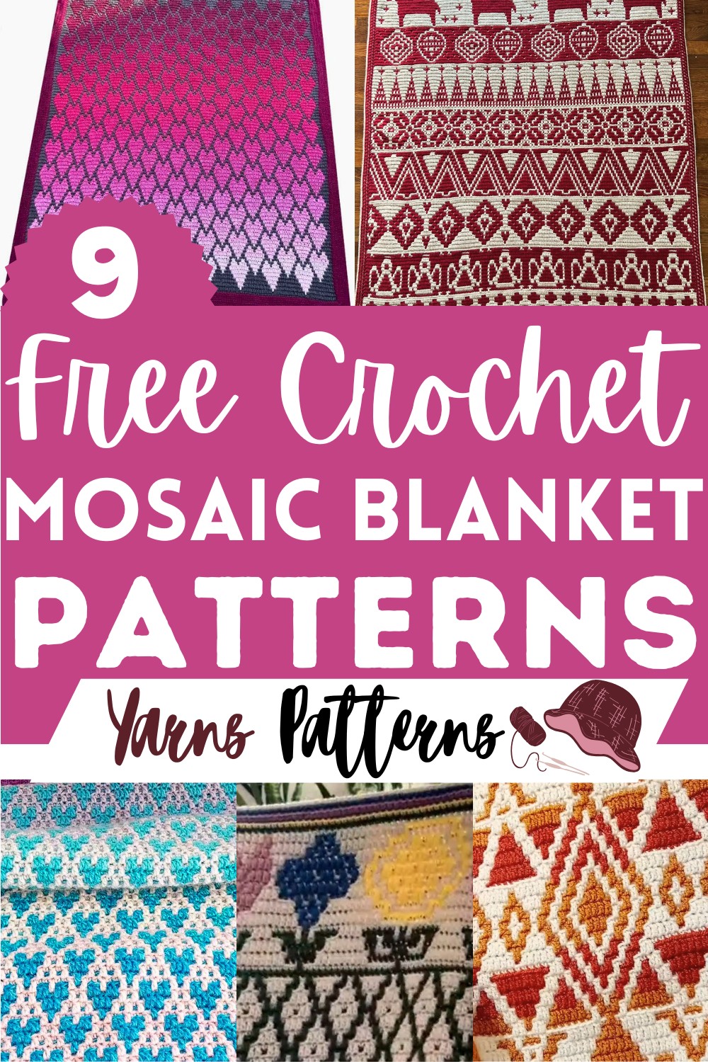 Crochet Mosaic Blanket Patterns