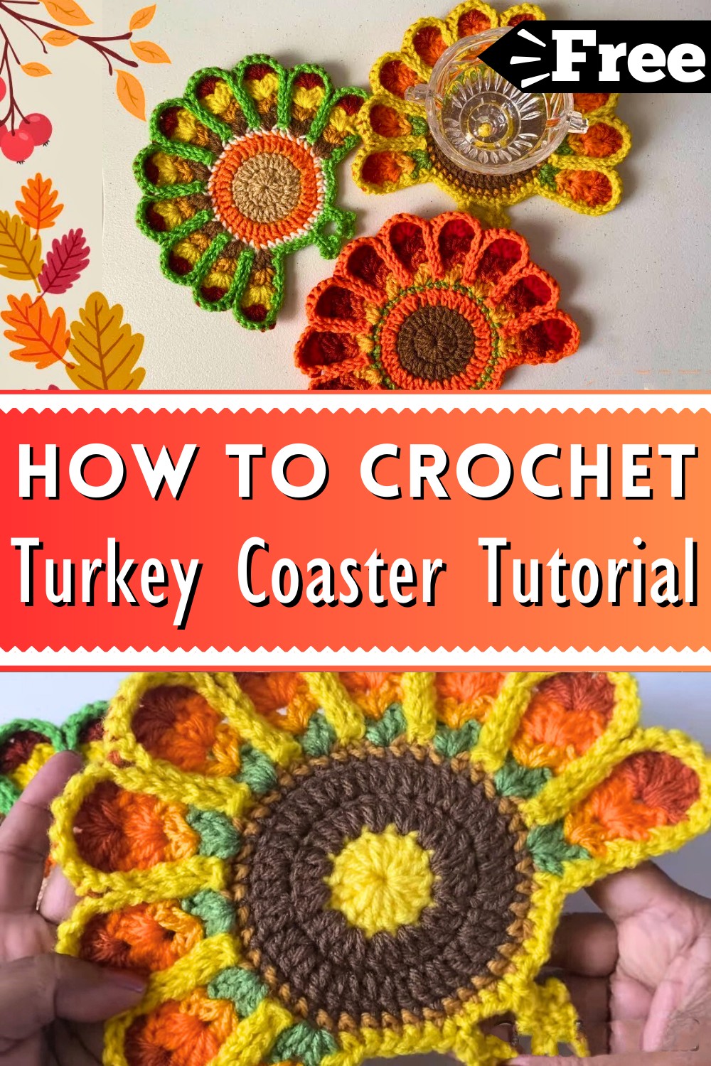 Crochet Turkey Coaster Tutorial