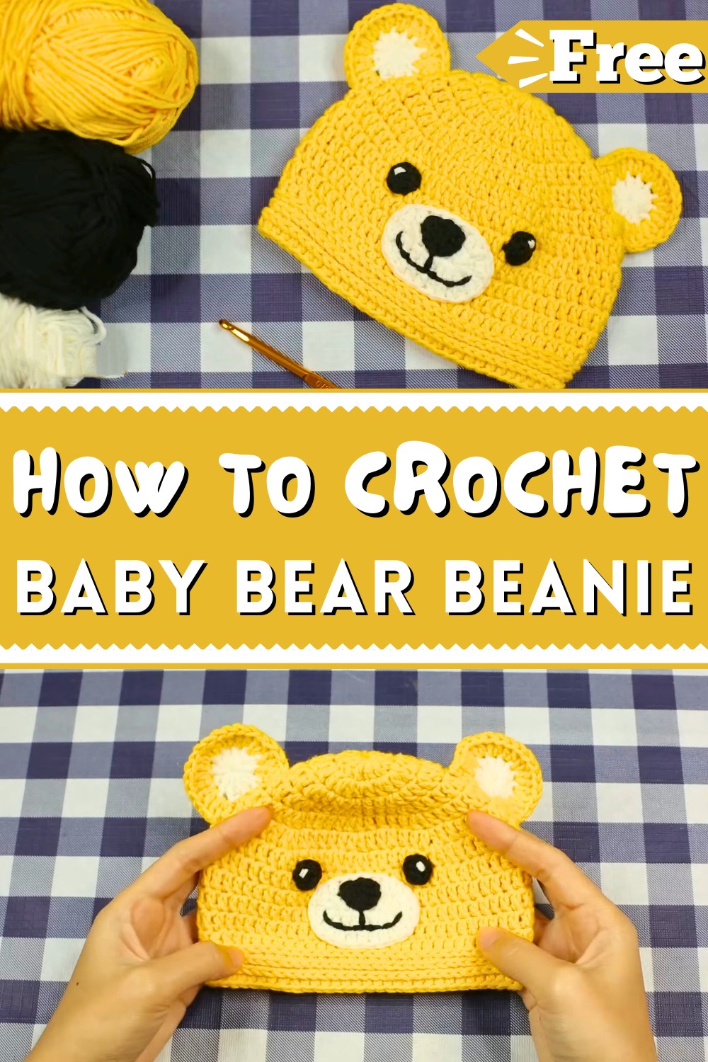 DIY Crochet Baby Bear Beanie