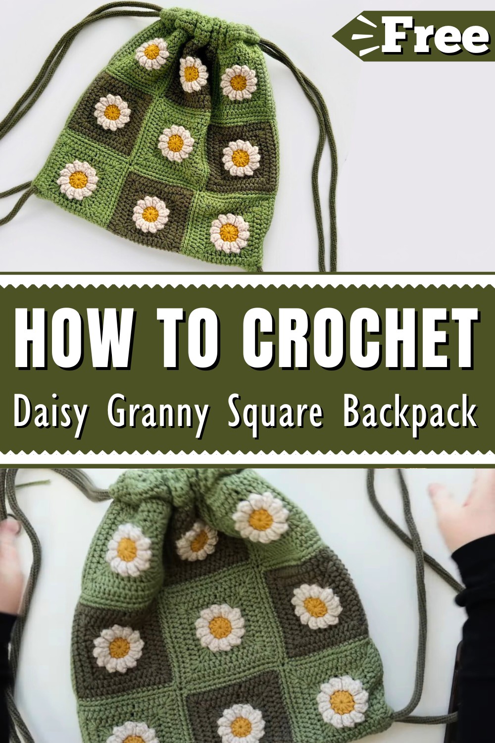 Daisy Granny Square Backpack