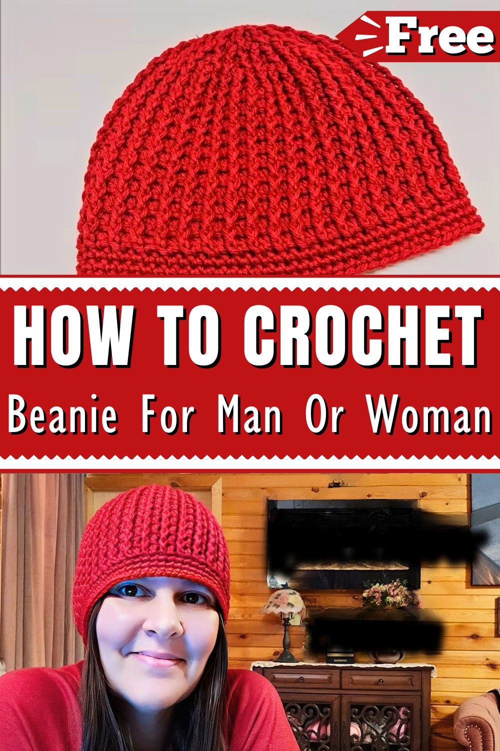 Easy Crochet Beanie For Man Or Woman