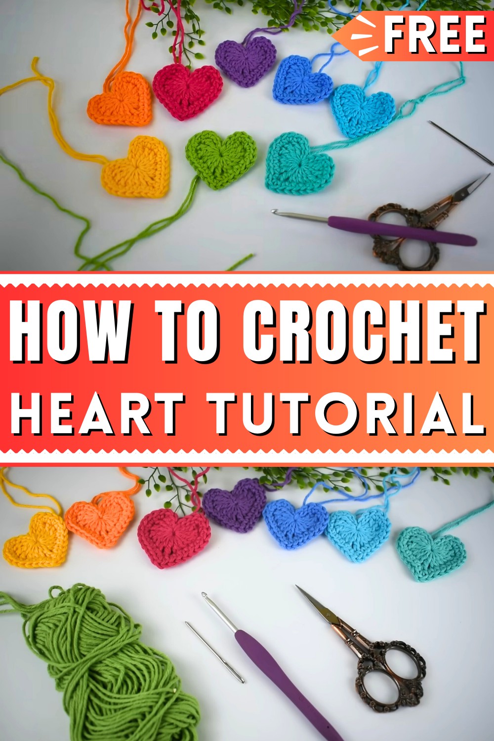 Easy Crochet Heart Tutorial