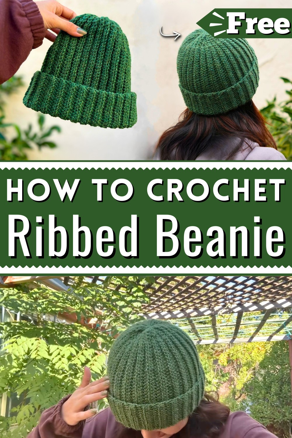 Easy Crochet Ribbed Beanie