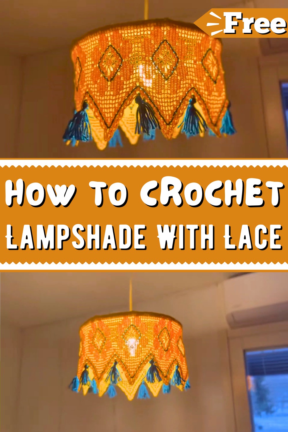 Easy Lampshade With Crochet Lace