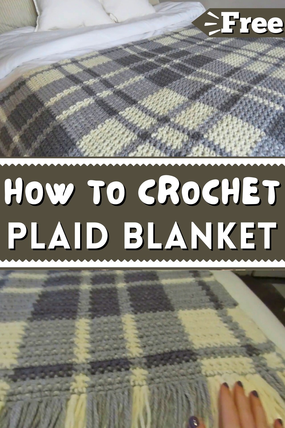 Easy Plaid Crochet Blanket Pattern