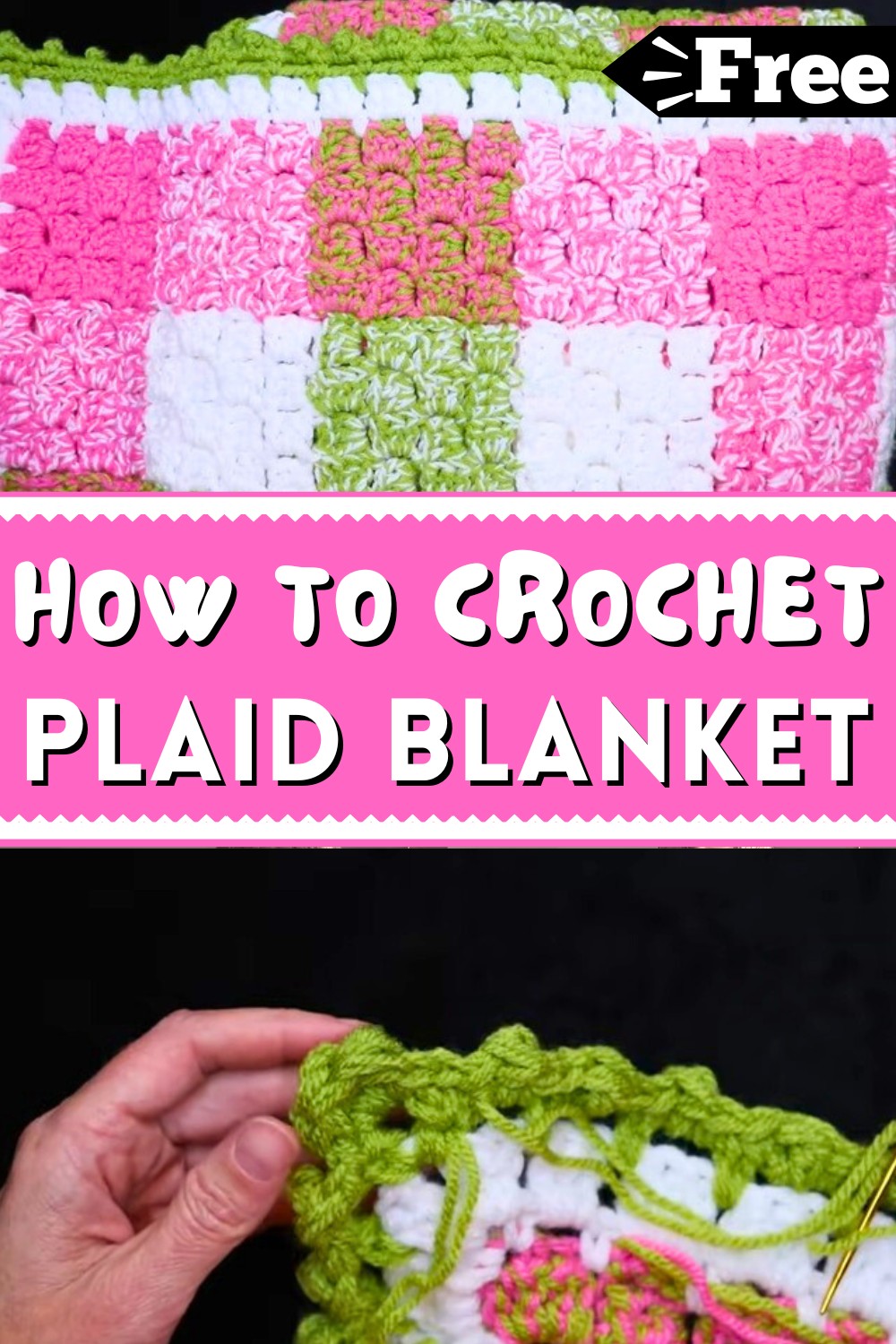 Easy Plaid Crochet Blanket
