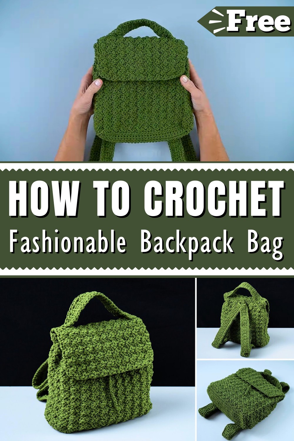 Fashionable Crochet Backpack Bag