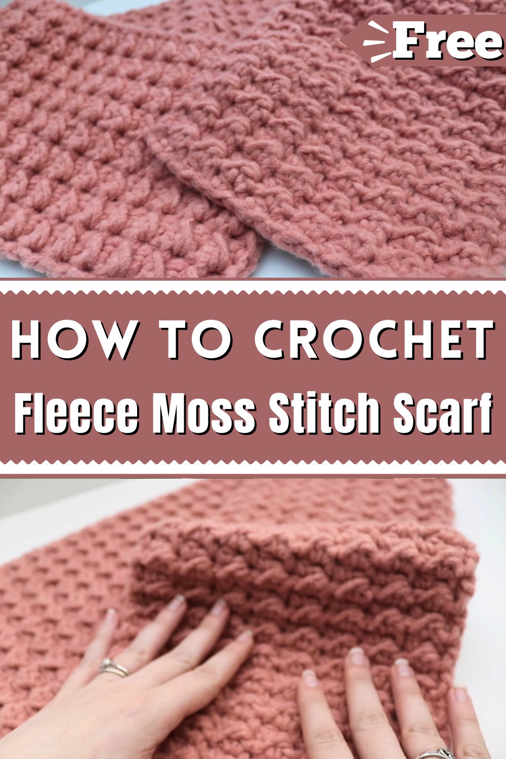 Fleece Moss Stitch Scarf