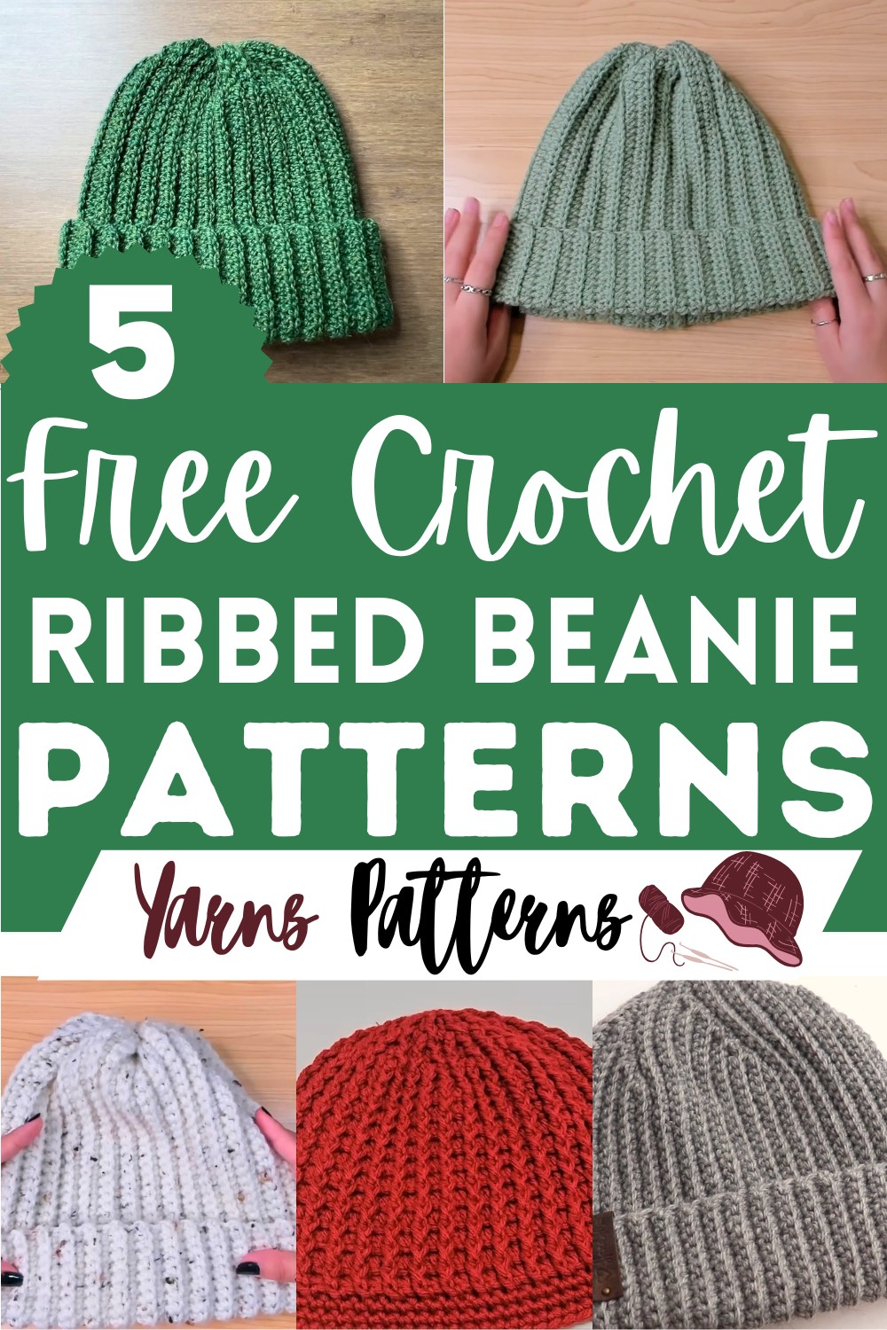 Free Crochet Ribbed Beanie Patterns