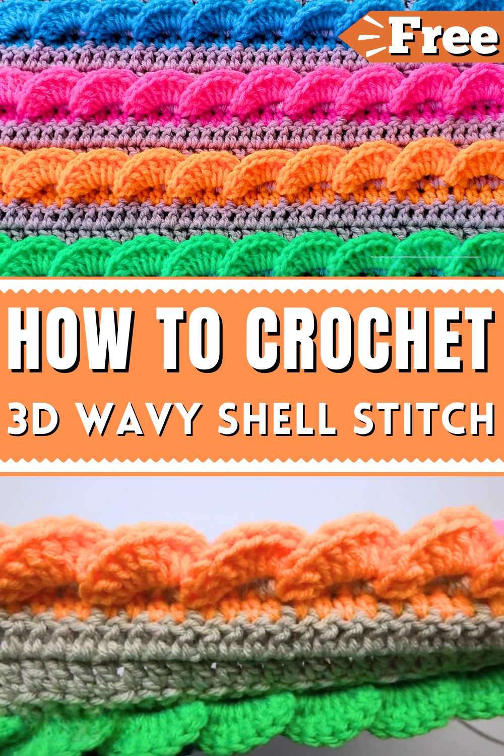 How To Crochet 3d Wavy Shell Stitch Pattern