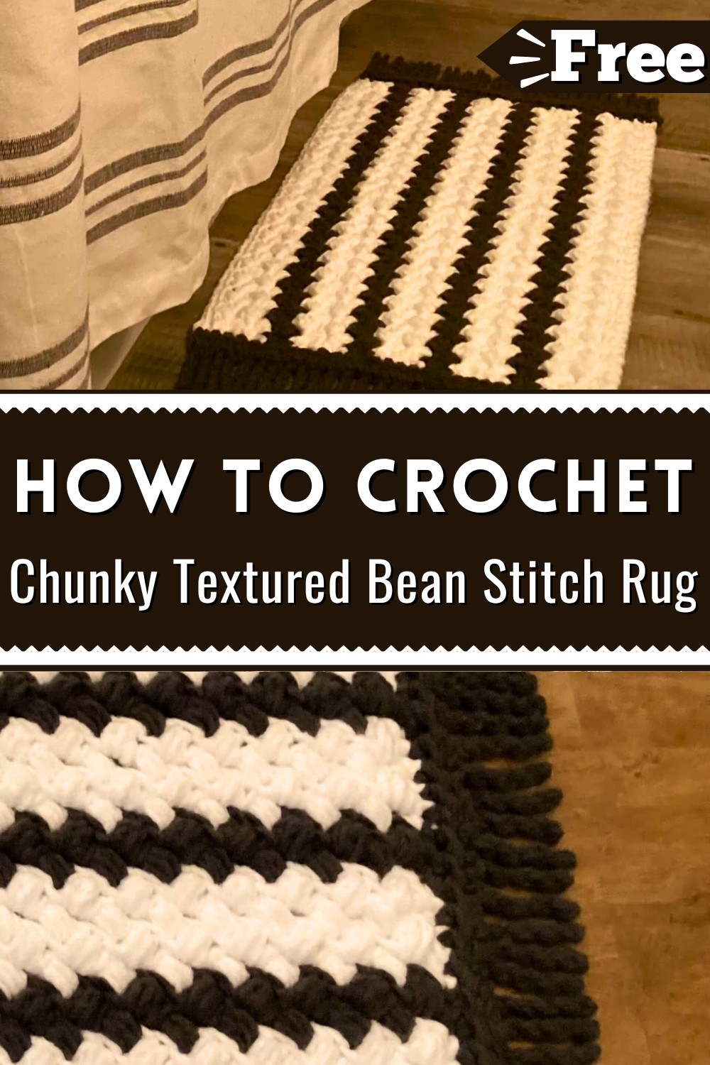 How To Crochet A Chunky Textured Bean Stitch Rug