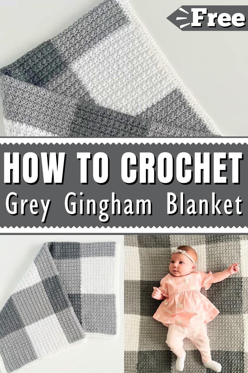 How To Crochet A Grey Gingham Blanket