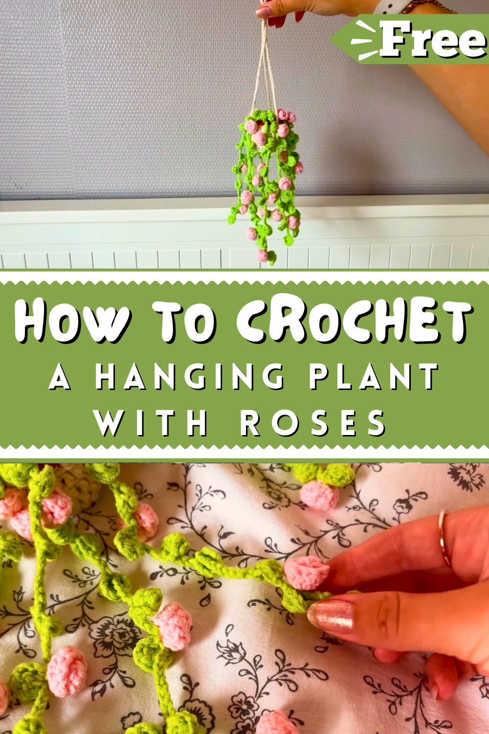 How To Crochet A Hanging Plant With Roses