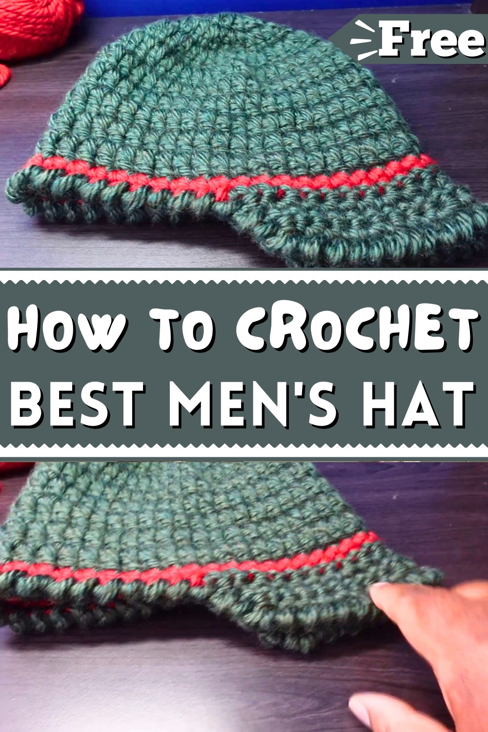 Men's Crochet Hat W Brim By Dawn Gillis