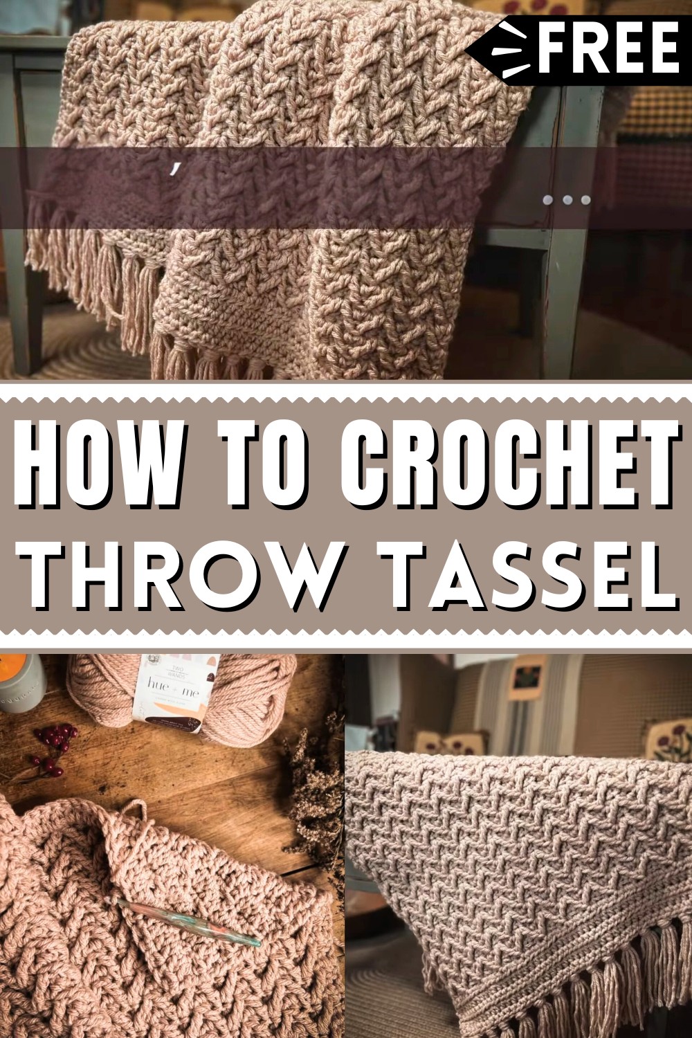 Modern Crochet Throw Tassel