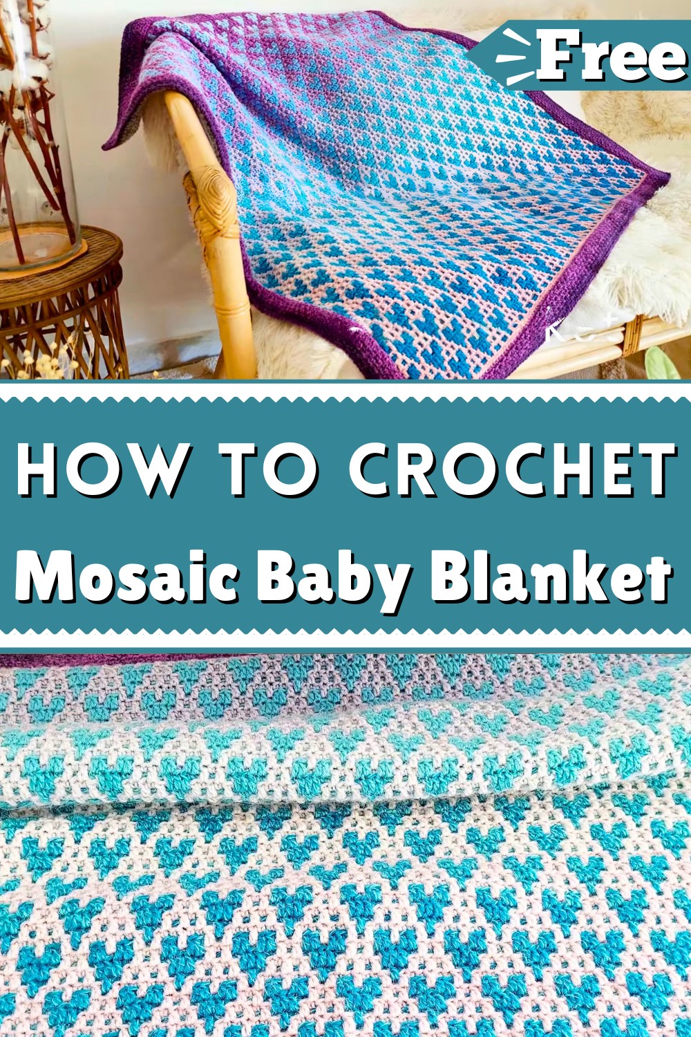 Mosaic Baby Blanket Pattern Step-by-step