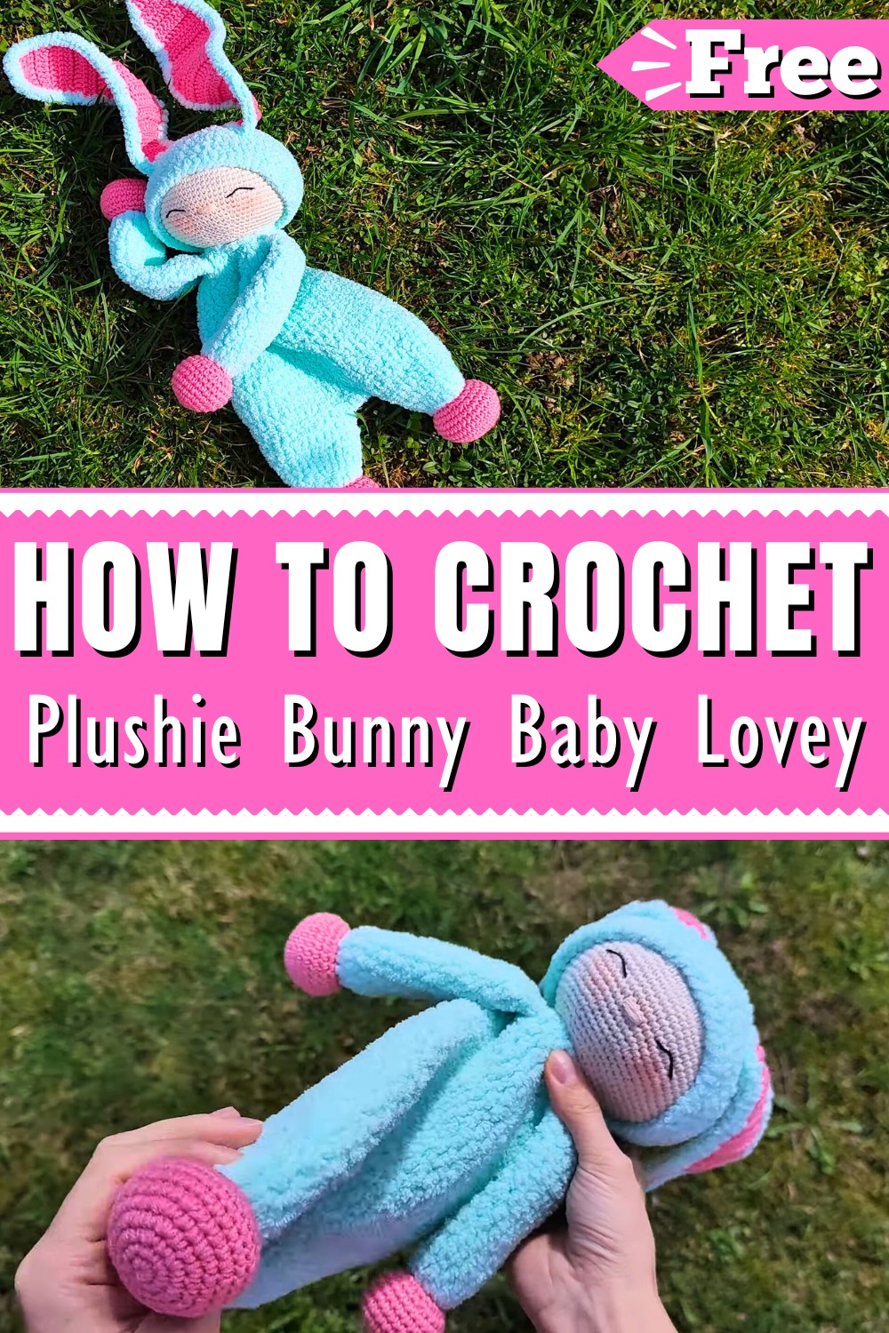 Plushie Bunny Crochet Baby Lovey Amigurumi Pattern