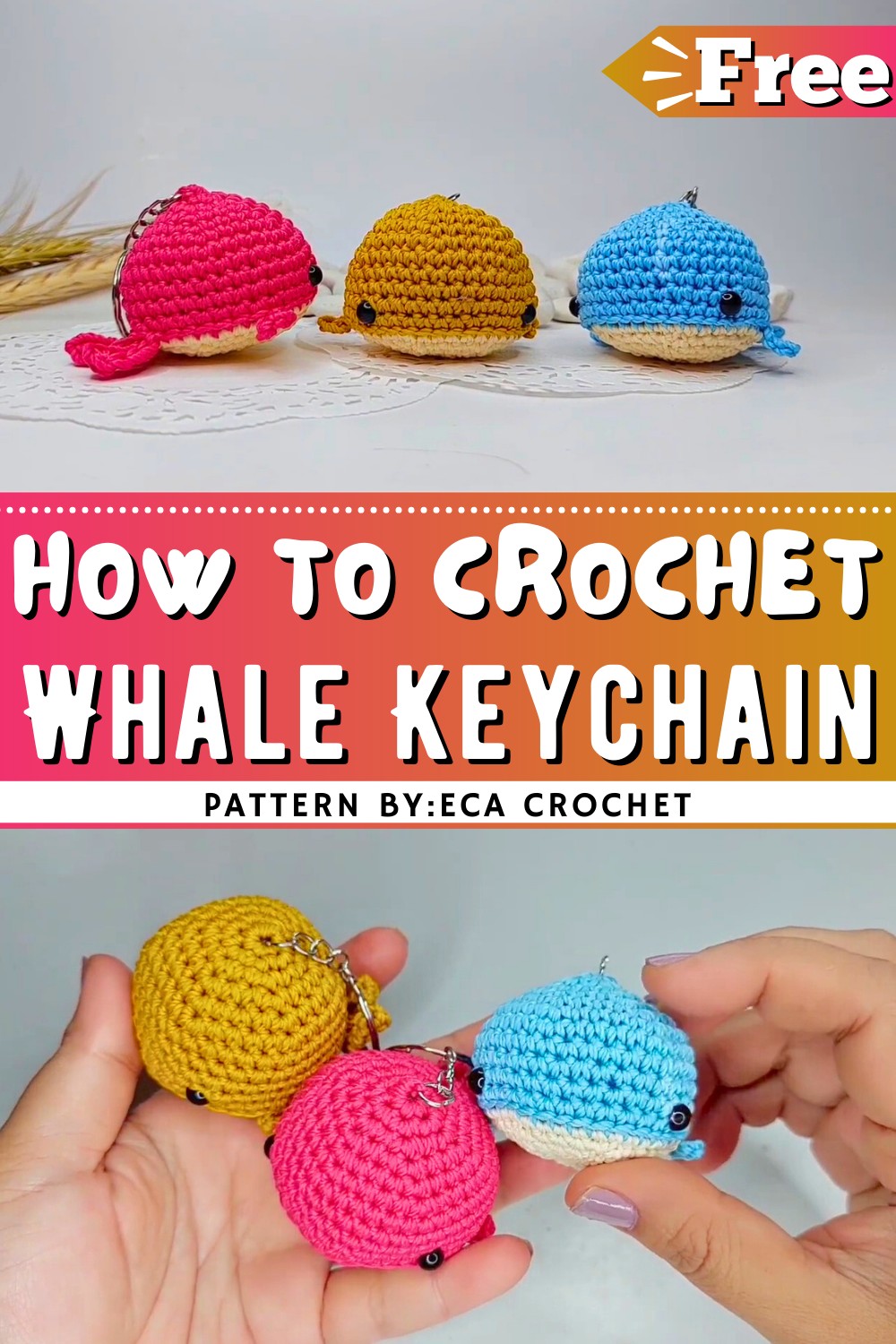 Whale Keychain Crochet