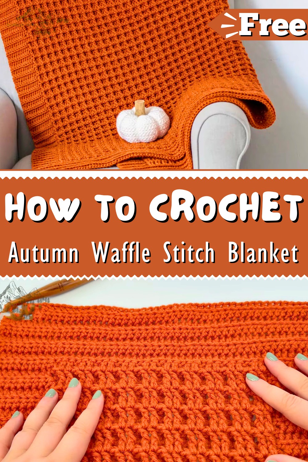 Autumn Waffle Stitch Blanket