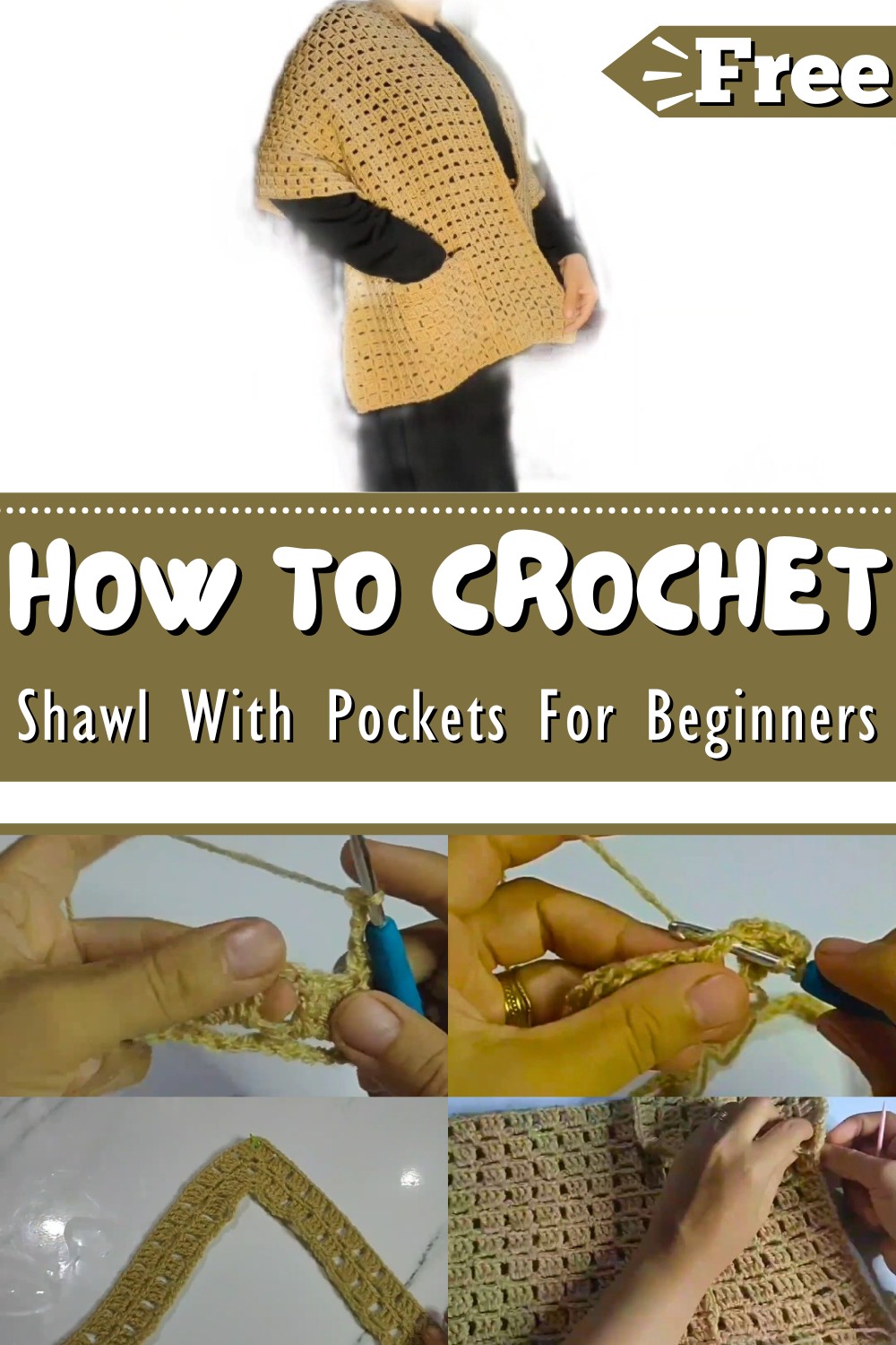 Crochet A Shawl With Pockets For Beginners