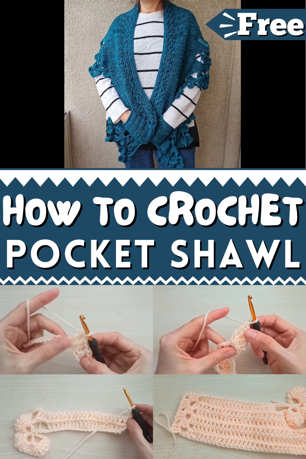 Crochet Pocket Shawl