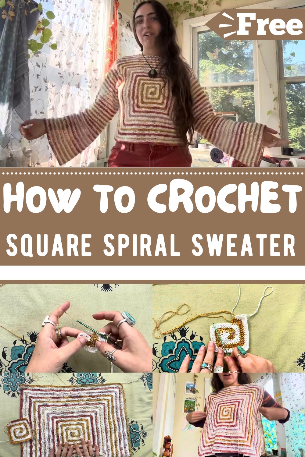 Crochet Square Spiral Sweater