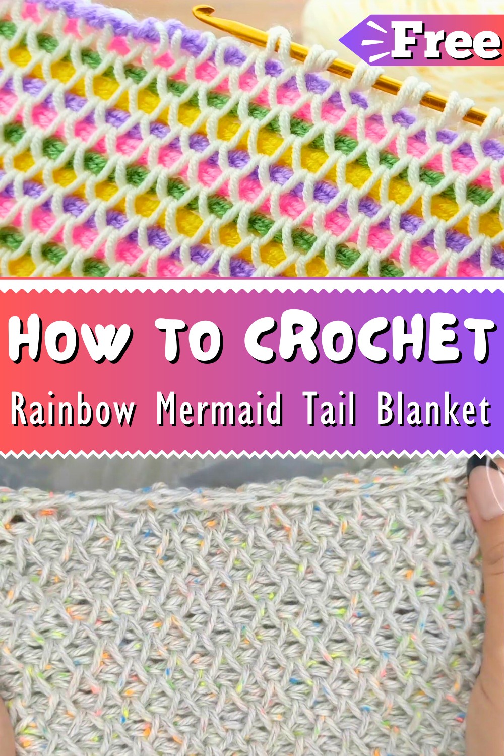 Rainbow Mermaid Tail Blanket