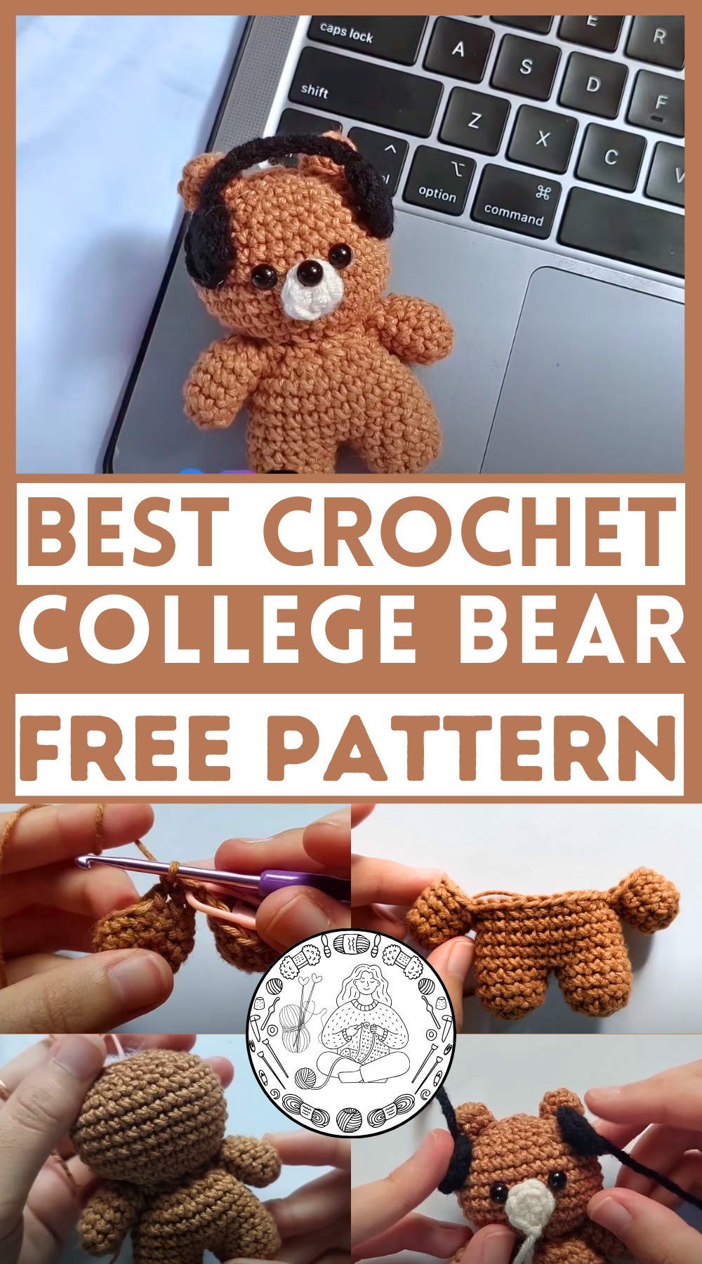 Crochet College Bear Tutorial