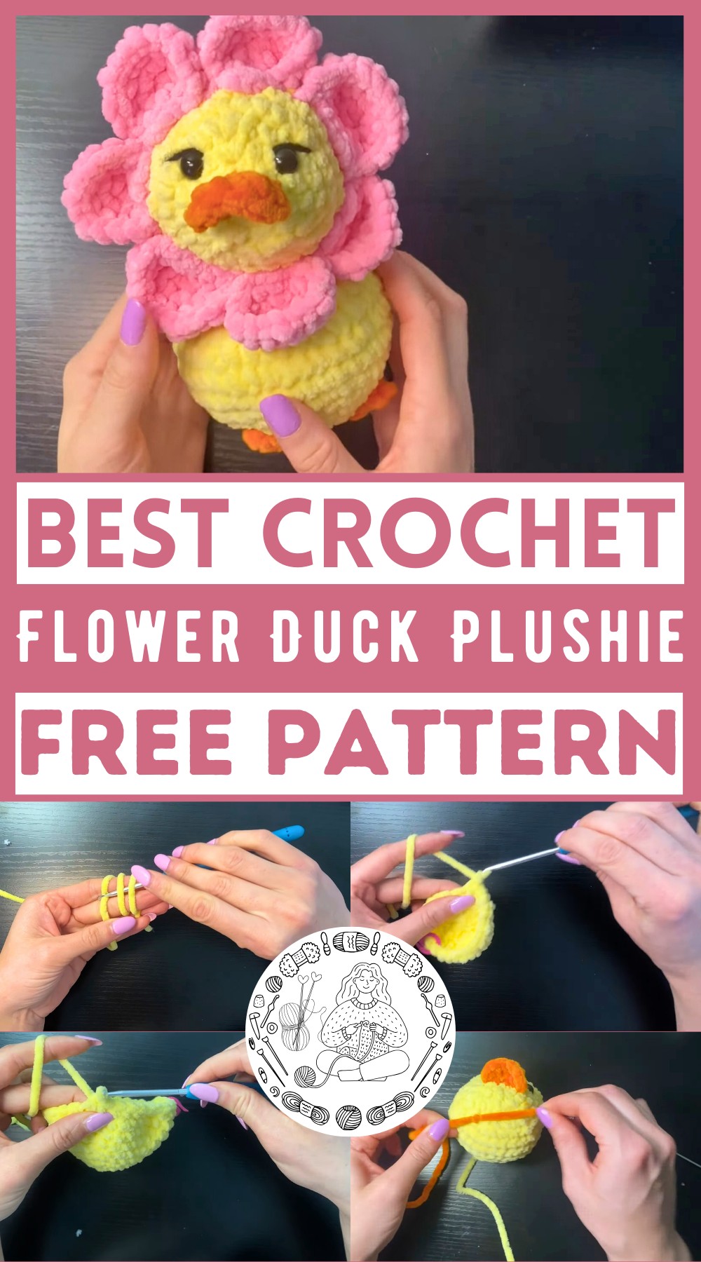 Crochet Flower Duck Plushie Pattern