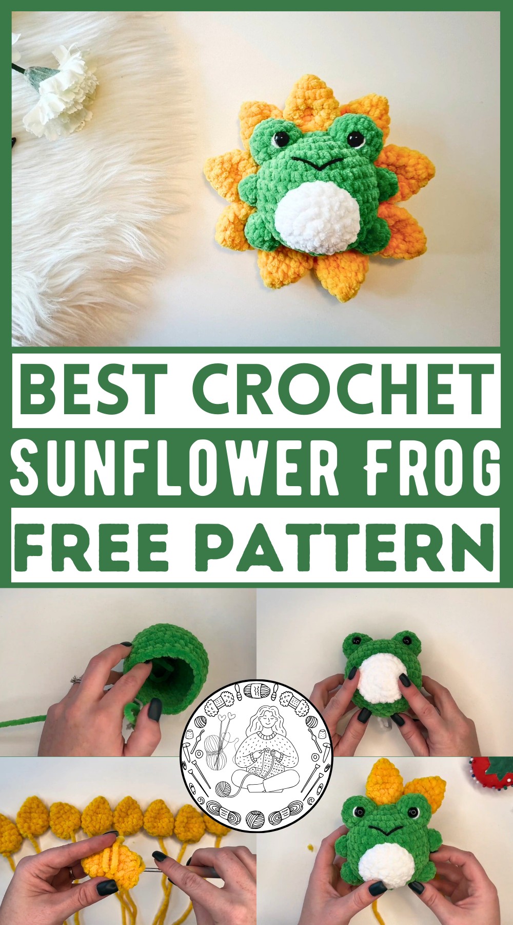 EASY Crochet Sunflower Frog Tutorial