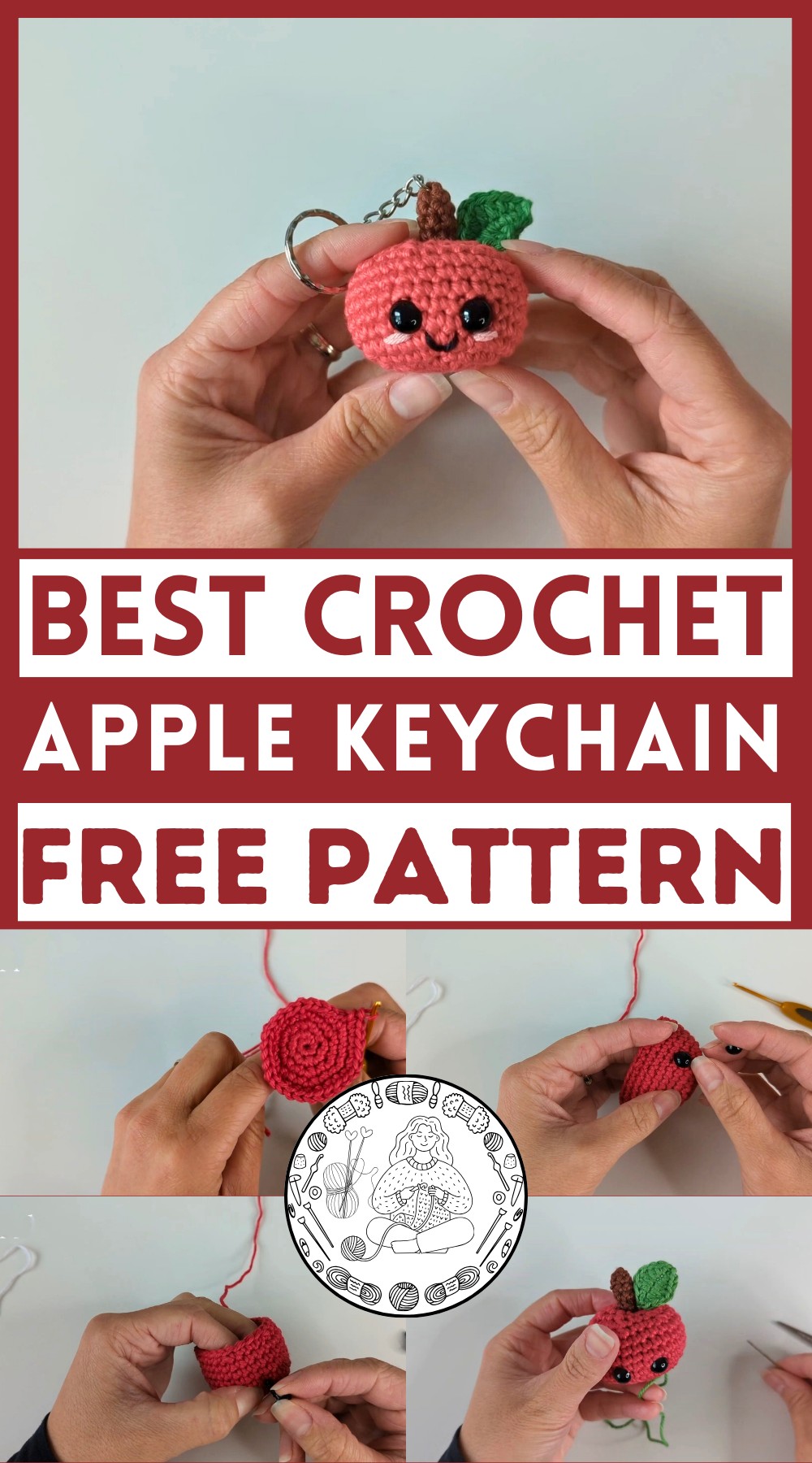 How To Crochet Apple Keychain